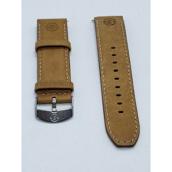 Brown Leather 22mm Watch Band Men's